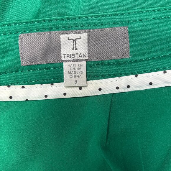 Tristan chic holiday emerald green satin-finish short skirt - Size 8 - Picture 5 of 6